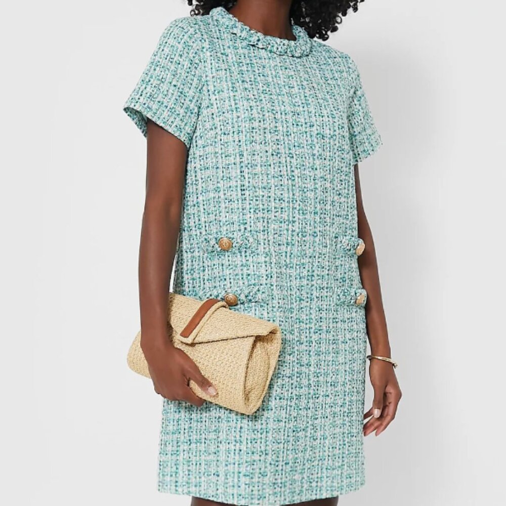TUCKERNUCK Tweed Jackie Dress in seaglass color
